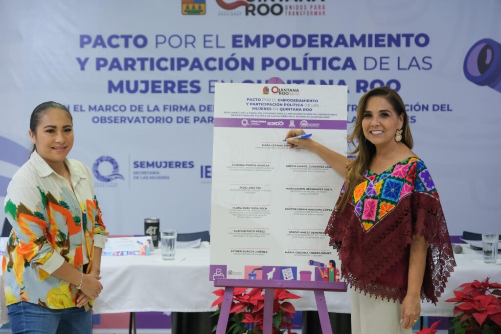 La gobernadora Mara Lezama Firma el pacto por el empoderamiento de las mujeres