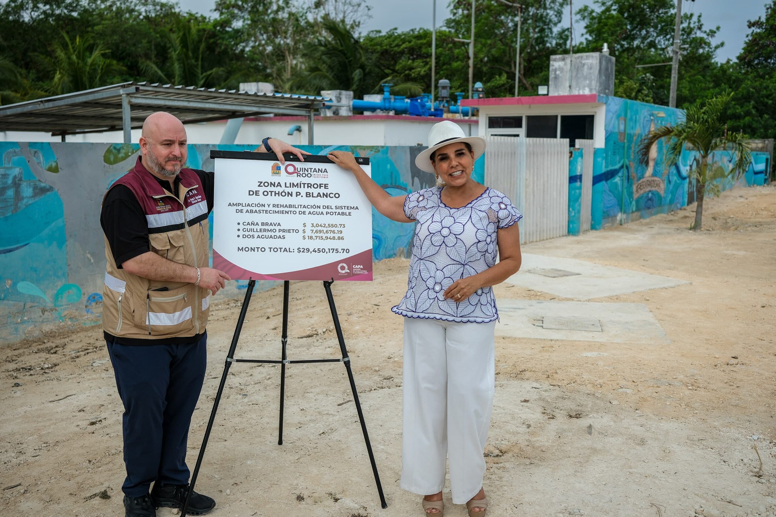 La gobernadora Mara Lezama Espinosa anunció la rehabilitación y ampliación del sistema de agua potable