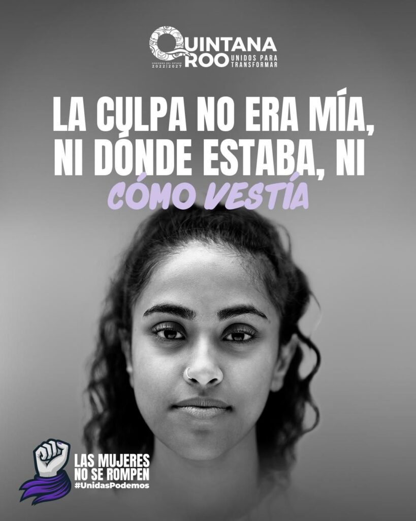 Cartel mujeres, la culpa no era mía, ni donde estaba,