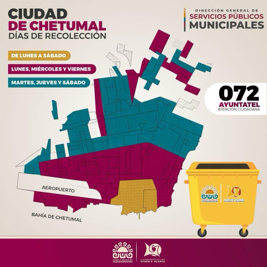 plano de rutas de recolectores de basura en chwetumal