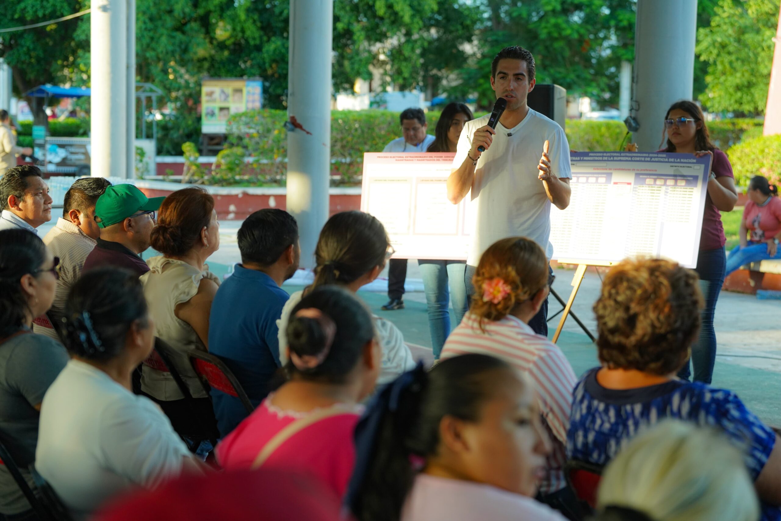 Gino Segura promueve el voto para la elección judicial.