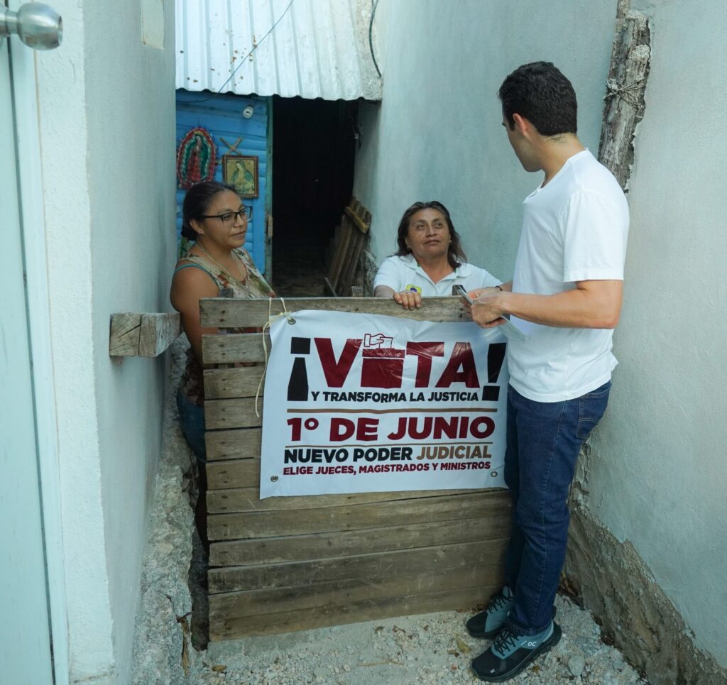 Gino Segura promueve el voto para la elección judicial.