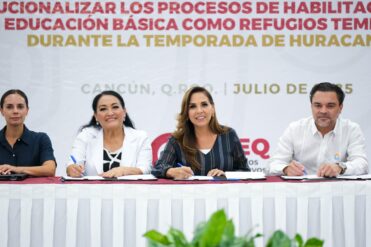 Mara Lezama y sector hotelero se coordinan para habilitar escuelas como albergues en casos de emergencia