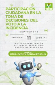 El PVEM invita a conferencia sobre la importancia de la participación ciudadana