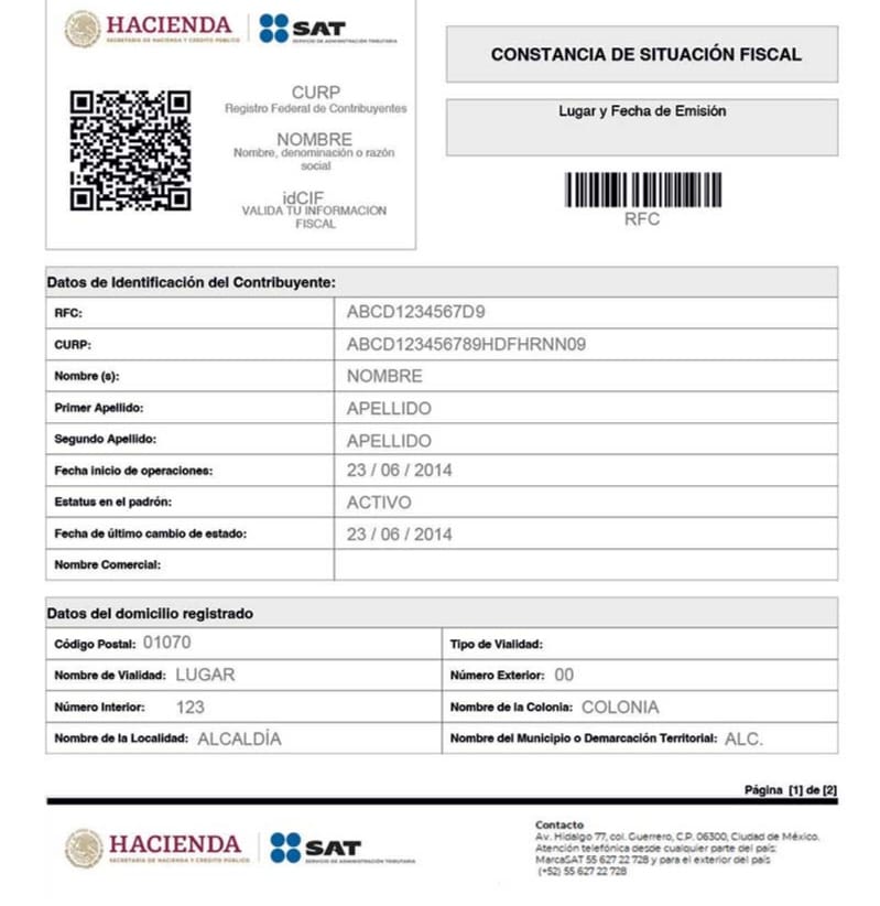 SAT constancia fiscal