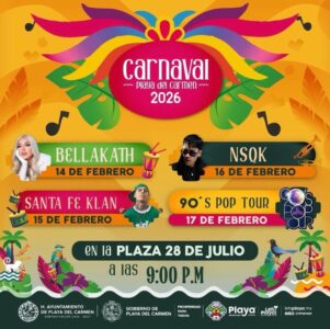 Carnaval Playa del Carmen 2026: música, desfiles y talento local del 11 al 17 de febrero