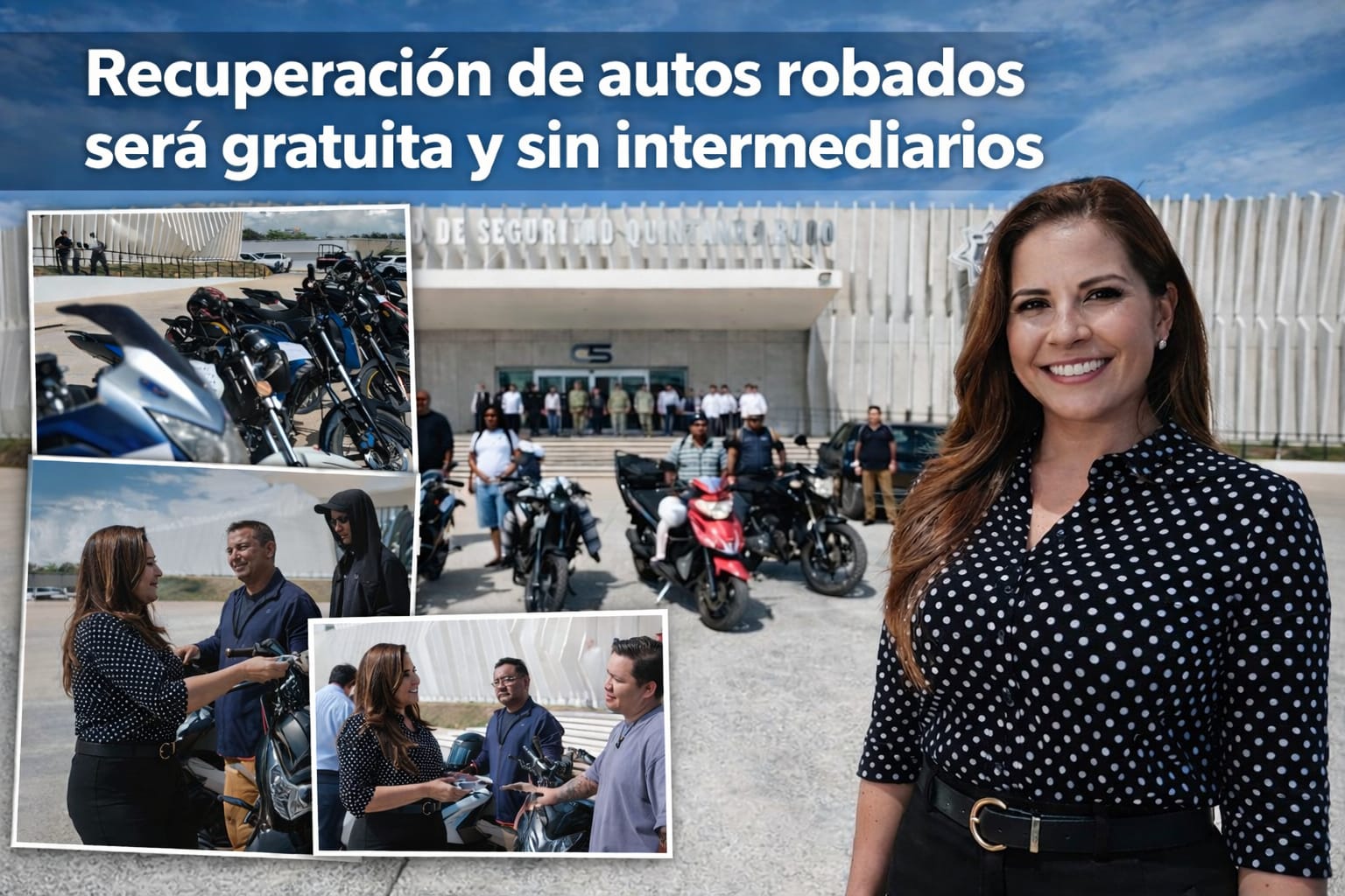 Mara Lezama pidió a la ciudadanía denunciar cualquier intento de cobro o irregularidad en la devolución de vehículos robados recuperados.