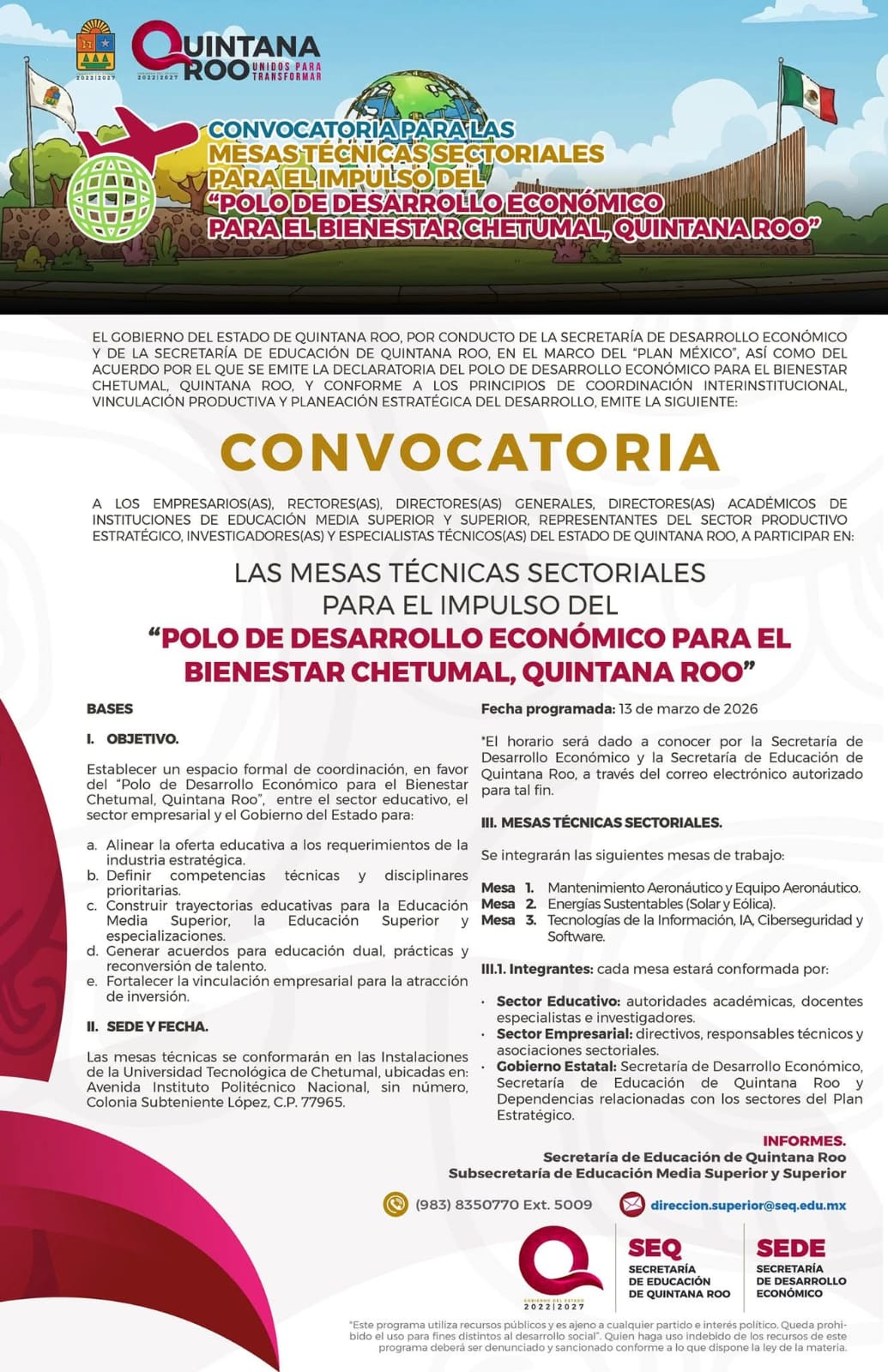 el impulso del “Polo de Desarrollo Económico para el Bienestar Chetumal